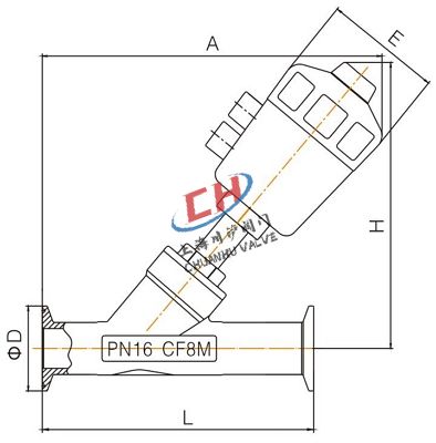 P1快裝氣動(dòng)角座閥連接尺寸