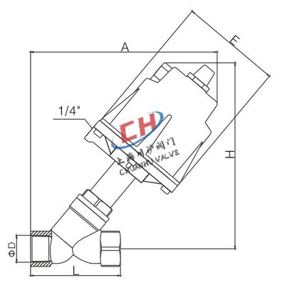 P4蓋米款螺紋角座閥連接尺寸